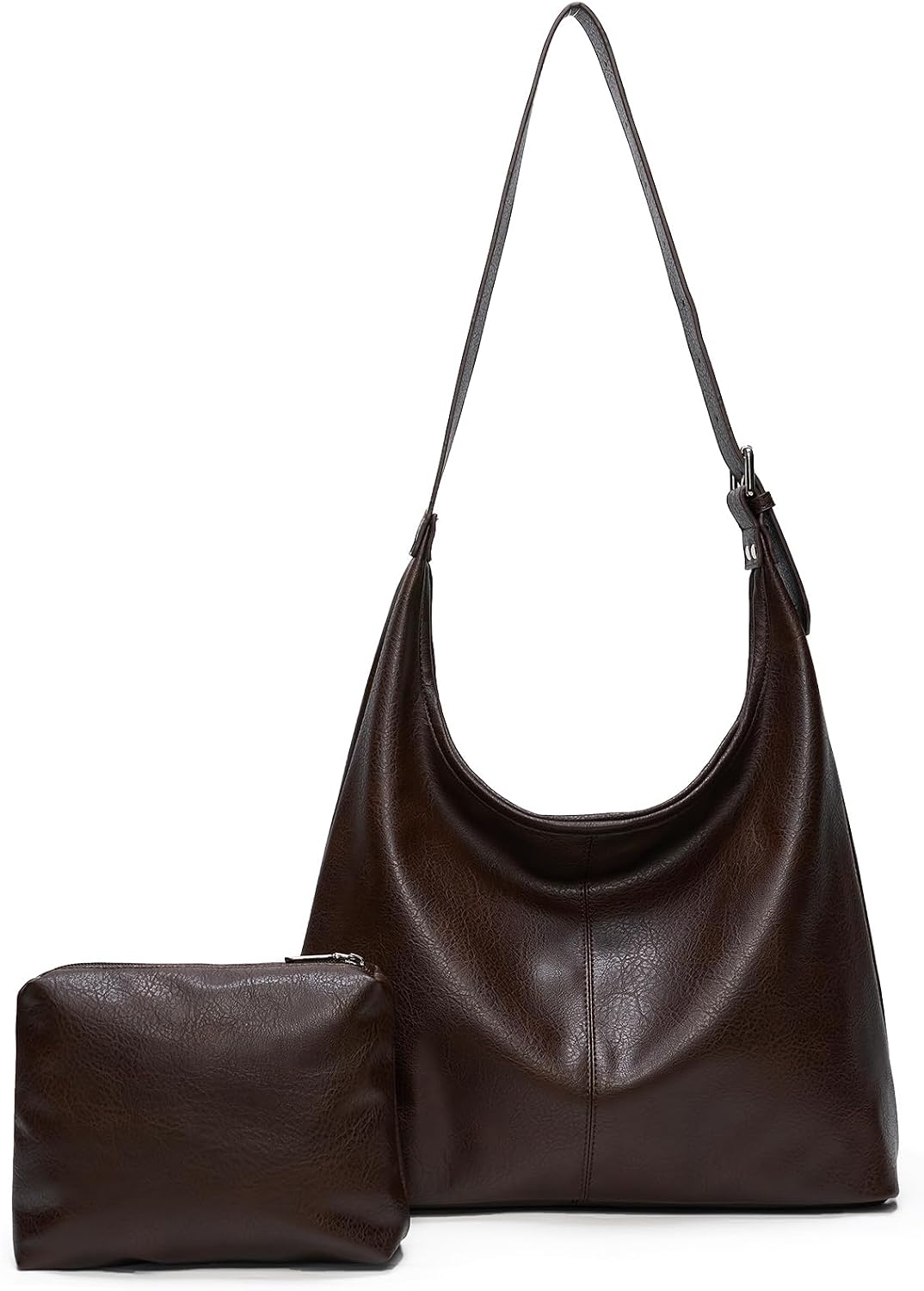 Slouchy Hobo with Pouch in Brown