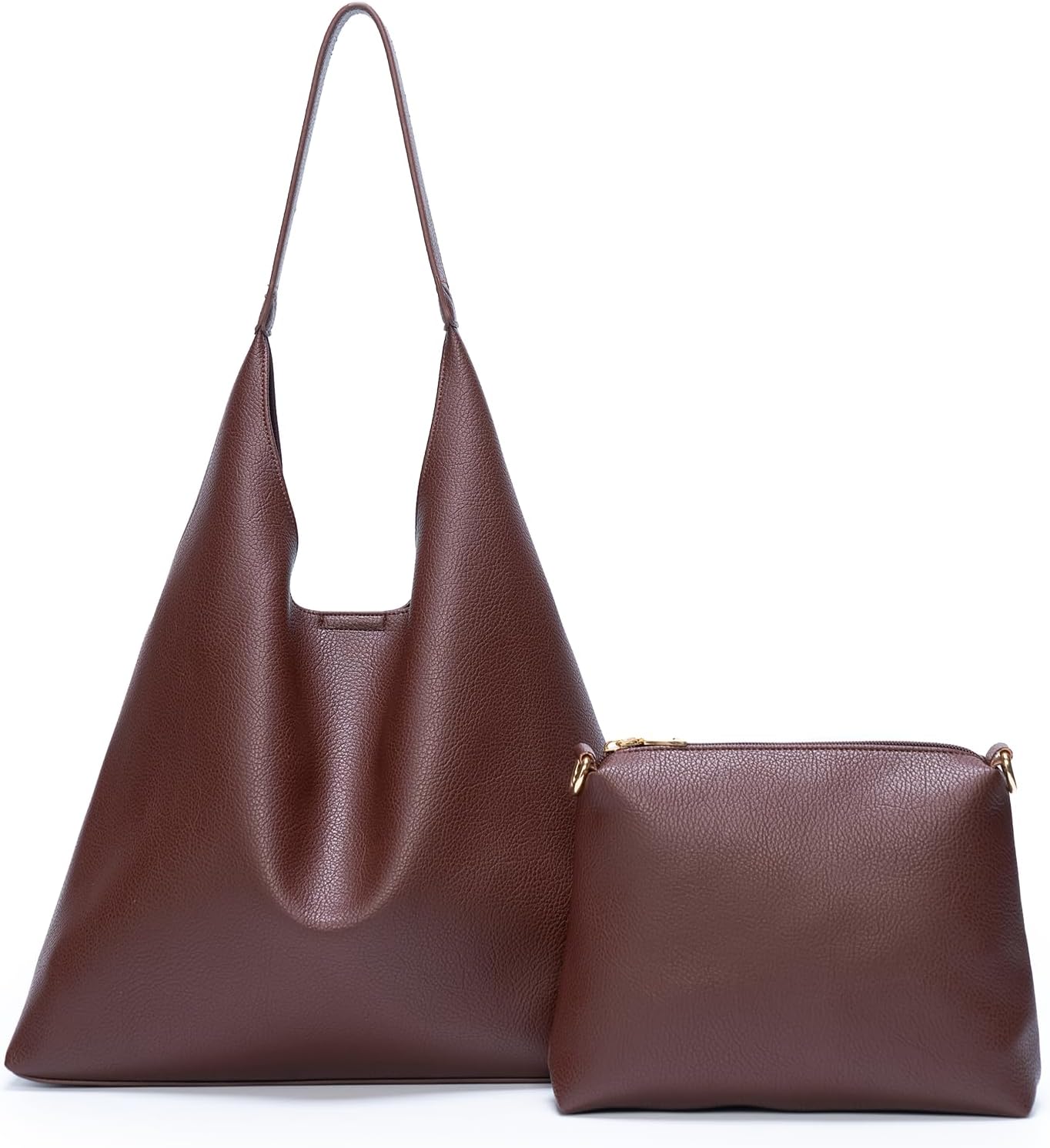 Two-Piece Slouchy Tote in Coffee