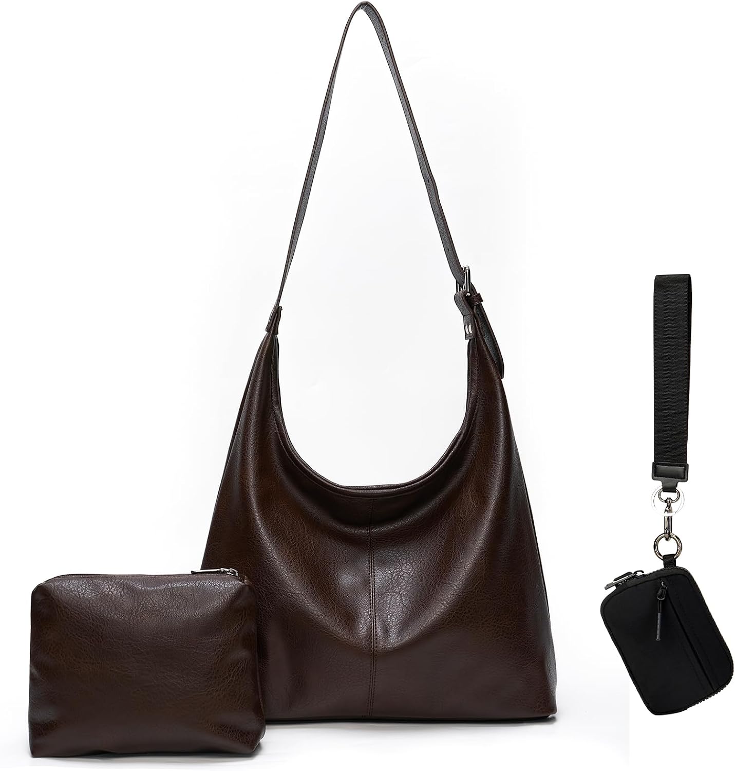 Hobo Tote Three-Piece Set in Brown