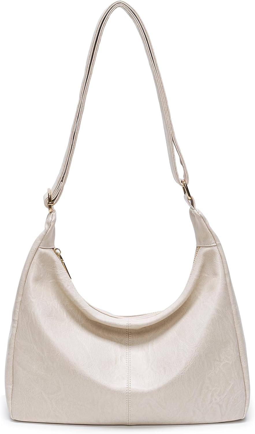 Foldable Slouchy Hobo in Beige