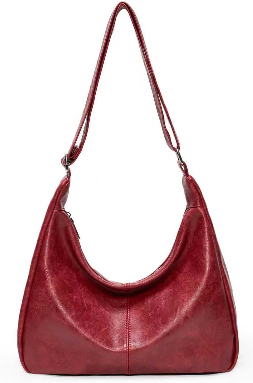 Foldable Slouchy Hobo in Burgundy