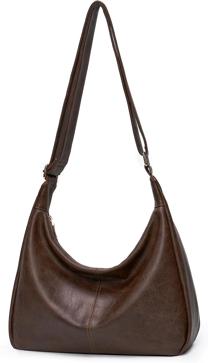 Foldable Slouchy Hobo in Dark Brown