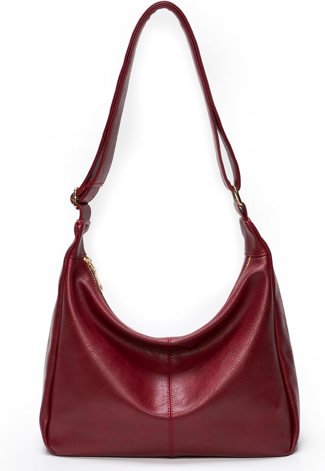 Foldable Slouchy Hobo in Deep Burgundy