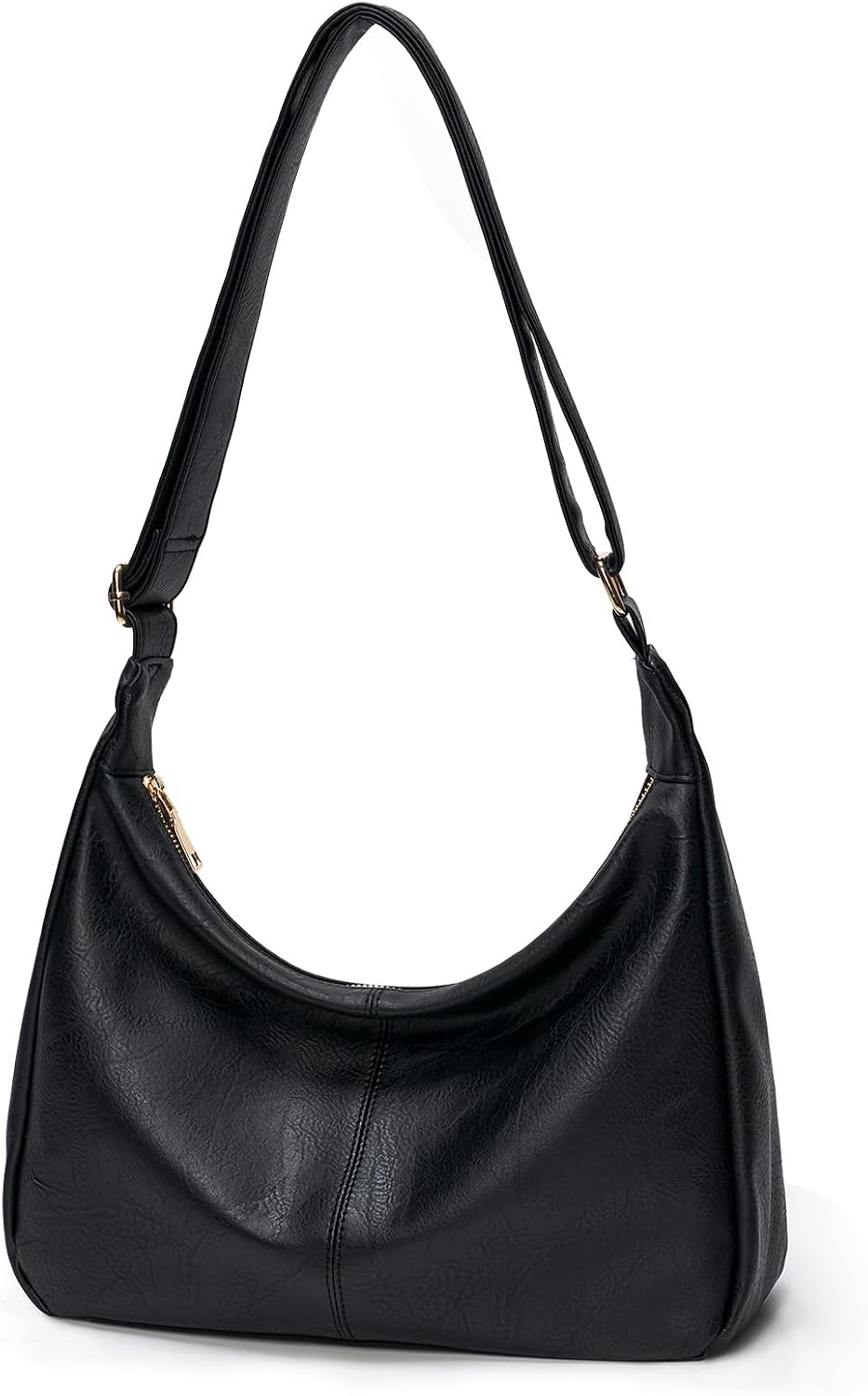 Foldable Slouchy Hobo in Matte Black