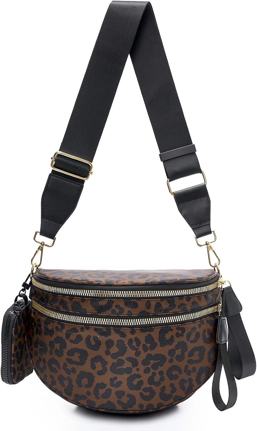 Woven Belt Bag in Brown Leopard Print